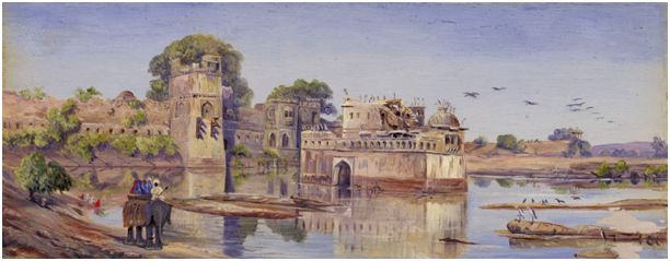 oil painting palace padmavati