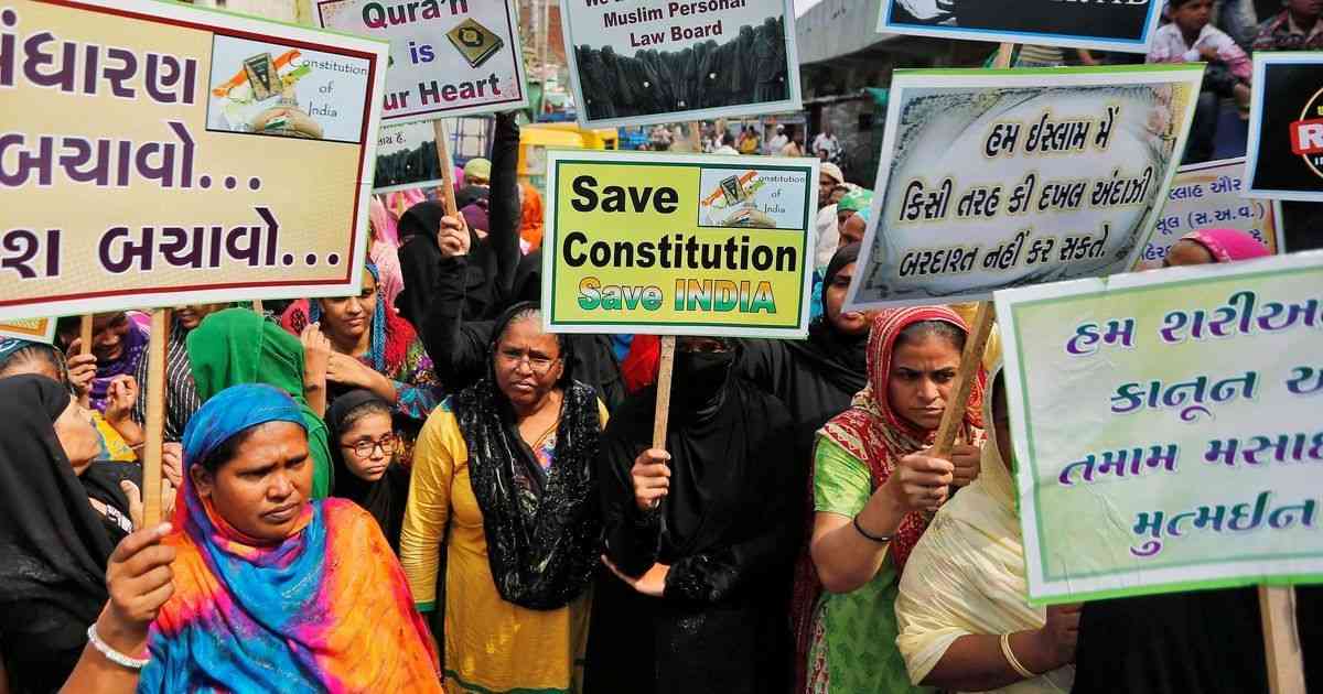 Muslim Women protesting against Triple Talaq