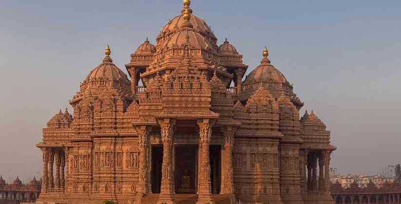 Rajasthani Pink sandstone of UAE Temple