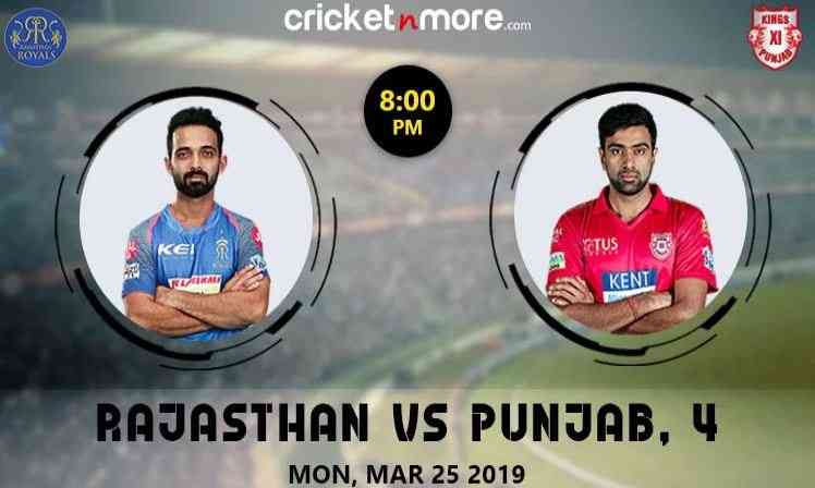 Rajasthan Royals vs Kings XI Punjab in Jaipur.
