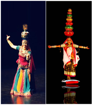comparison Chari Bhavai dance