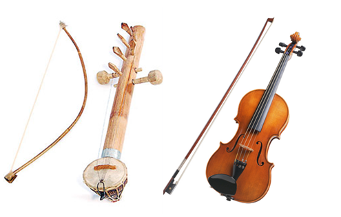 Comparison Ravanhatta Violin