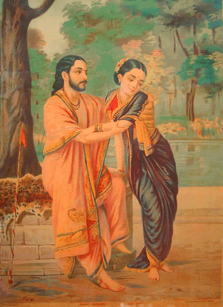 arjun subhadra oil painting raja ravi verma