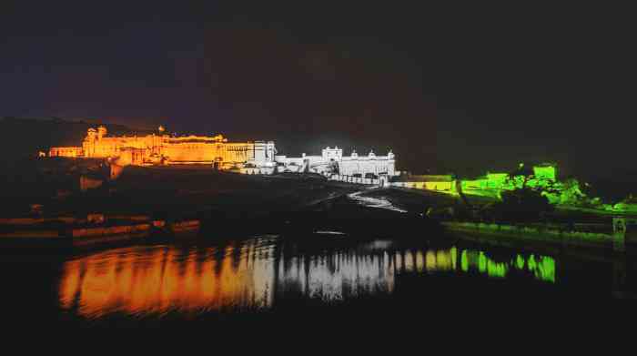 Amer Fort lit up in Tri Color