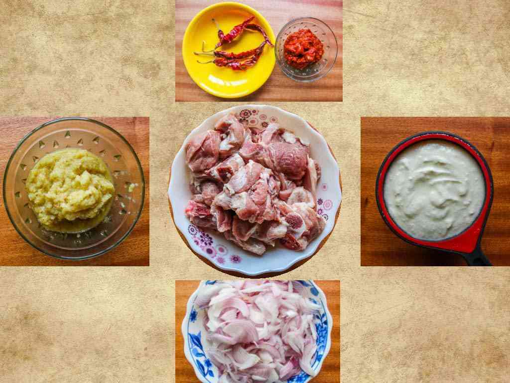 ingredients for Laal Maans