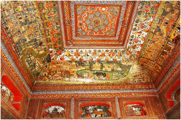 Gold frescoes Mahasar haveli Shekhawati