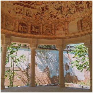 fresco painting Cenotaph Maharao Shardul Singh Parasrampura