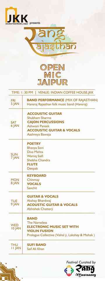 Open Mic Schedule