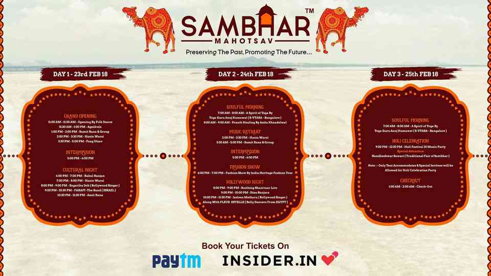 Sambhar Mahotsav - Schedule