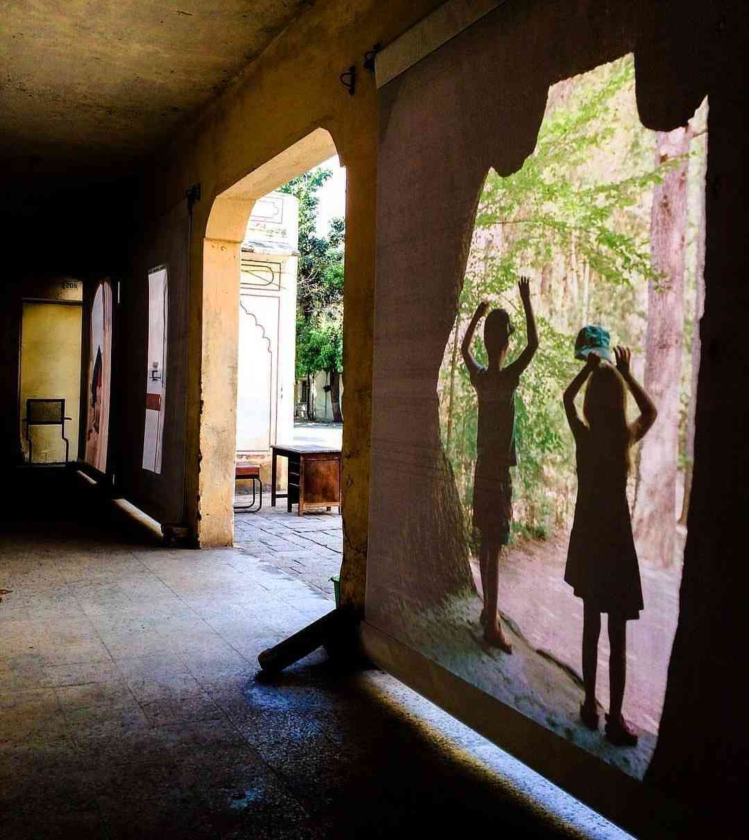 Jason Fulford's work being put up at the Former Police Headquarters #JaipurPhoto